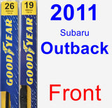 Front Wiper Blade Pack for 2011 Subaru Outback - Premium