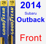Front Wiper Blade Pack for 2014 Subaru Outback - Premium