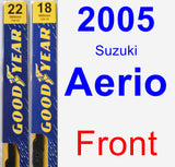 Front Wiper Blade Pack for 2005 Suzuki Aerio - Premium