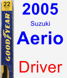 Driver Wiper Blade for 2005 Suzuki Aerio - Premium