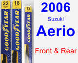 Front & Rear Wiper Blade Pack for 2006 Suzuki Aerio - Premium