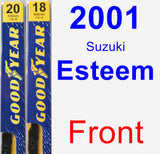 Front Wiper Blade Pack for 2001 Suzuki Esteem - Premium