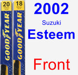 Front Wiper Blade Pack for 2002 Suzuki Esteem - Premium