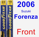 Front Wiper Blade Pack for 2006 Suzuki Forenza - Premium