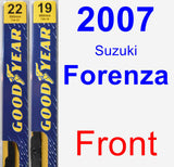 Front Wiper Blade Pack for 2007 Suzuki Forenza - Premium