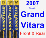 Front & Rear Wiper Blade Pack for 2007 Suzuki Grand Vitara - Premium