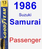Passenger Wiper Blade for 1986 Suzuki Samurai - Premium