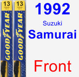 Front Wiper Blade Pack for 1992 Suzuki Samurai - Premium