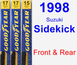 Front & Rear Wiper Blade Pack for 1998 Suzuki Sidekick - Premium