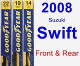 Front & Rear Wiper Blade Pack for 2008 Suzuki Swift - Premium