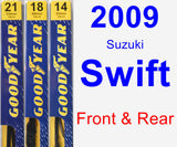 Front & Rear Wiper Blade Pack for 2009 Suzuki Swift - Premium