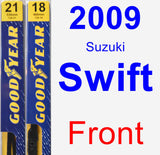 Front Wiper Blade Pack for 2009 Suzuki Swift - Premium