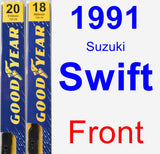 Front Wiper Blade Pack for 1991 Suzuki Swift - Premium