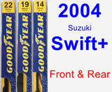 Front & Rear Wiper Blade Pack for 2004 Suzuki Swift+ - Premium