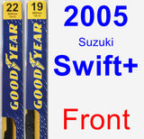 Front Wiper Blade Pack for 2005 Suzuki Swift+ - Premium