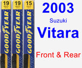 Front & Rear Wiper Blade Pack for 2003 Suzuki Vitara - Premium