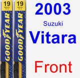 Front Wiper Blade Pack for 2003 Suzuki Vitara - Premium