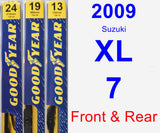 Front & Rear Wiper Blade Pack for 2009 Suzuki XL-7 - Premium