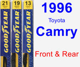 Front & Rear Wiper Blade Pack for 1996 Toyota Camry - Premium