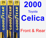 Front & Rear Wiper Blade Pack for 2000 Toyota Celica - Premium