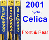 Front & Rear Wiper Blade Pack for 2001 Toyota Celica - Premium