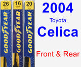 Front & Rear Wiper Blade Pack for 2004 Toyota Celica - Premium
