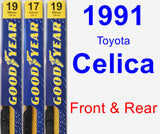 Front & Rear Wiper Blade Pack for 1991 Toyota Celica - Premium