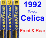Front & Rear Wiper Blade Pack for 1992 Toyota Celica - Premium