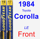 Front Wiper Blade Pack for 1984 Toyota Corolla - Premium