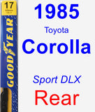 Rear Wiper Blade for 1985 Toyota Corolla - Premium