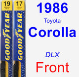 Front Wiper Blade Pack for 1986 Toyota Corolla - Premium