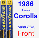 Front Wiper Blade Pack for 1986 Toyota Corolla - Premium