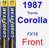 Front Wiper Blade Pack for 1987 Toyota Corolla - Premium