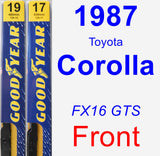 Front Wiper Blade Pack for 1987 Toyota Corolla - Premium