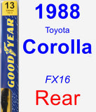 Rear Wiper Blade for 1988 Toyota Corolla - Premium