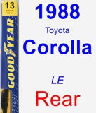 Rear Wiper Blade for 1988 Toyota Corolla - Premium