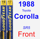 Front Wiper Blade Pack for 1988 Toyota Corolla - Premium