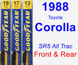 Front & Rear Wiper Blade Pack for 1988 Toyota Corolla - Premium