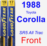 Front Wiper Blade Pack for 1988 Toyota Corolla - Premium