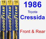 Front & Rear Wiper Blade Pack for 1986 Toyota Cressida - Premium