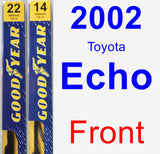 Front Wiper Blade Pack for 2002 Toyota Echo - Premium