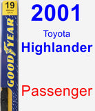 Passenger Wiper Blade for 2001 Toyota Highlander - Premium