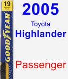 Passenger Wiper Blade for 2005 Toyota Highlander - Premium