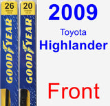 Front Wiper Blade Pack for 2009 Toyota Highlander - Premium