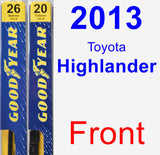 Front Wiper Blade Pack for 2013 Toyota Highlander - Premium