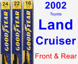 Front & Rear Wiper Blade Pack for 2002 Toyota Land Cruiser - Premium