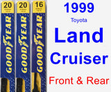 Front & Rear Wiper Blade Pack for 1999 Toyota Land Cruiser - Premium