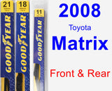 Front & Rear Wiper Blade Pack for 2008 Toyota Matrix - Premium
