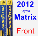 Front Wiper Blade Pack for 2012 Toyota Matrix - Premium