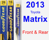 Front & Rear Wiper Blade Pack for 2013 Toyota Matrix - Premium